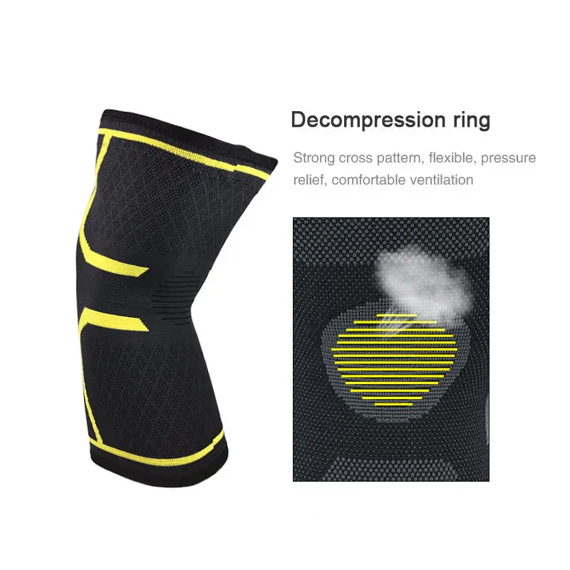 High Quality Custom Knee Brace Wrap Around For Sports Non-Slip Elastic Compression Weightlifting Support Knee Sleeve Brace
