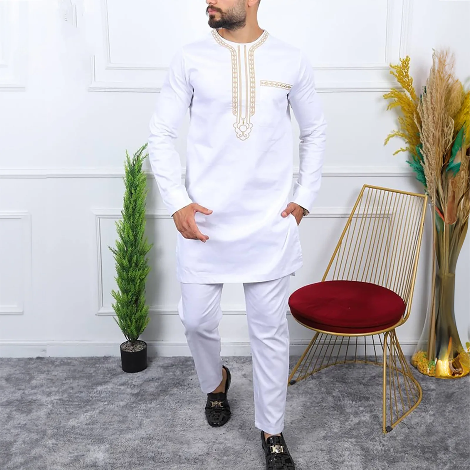 African Clothing Youth Shirt Cotton Men African Wedding Dresses Print Adults Africa Support Des Boubou Pour Homme In-stock Items