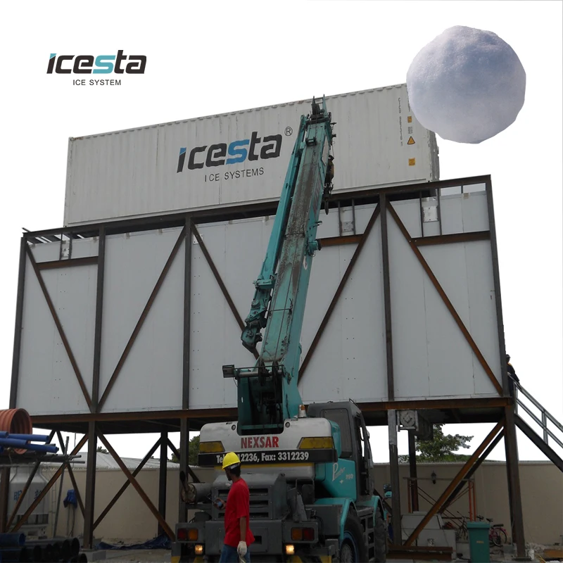 Всесезонная машина для производства льда ICESTA с искусственным туманом (подвижная конструкция в контейнере)