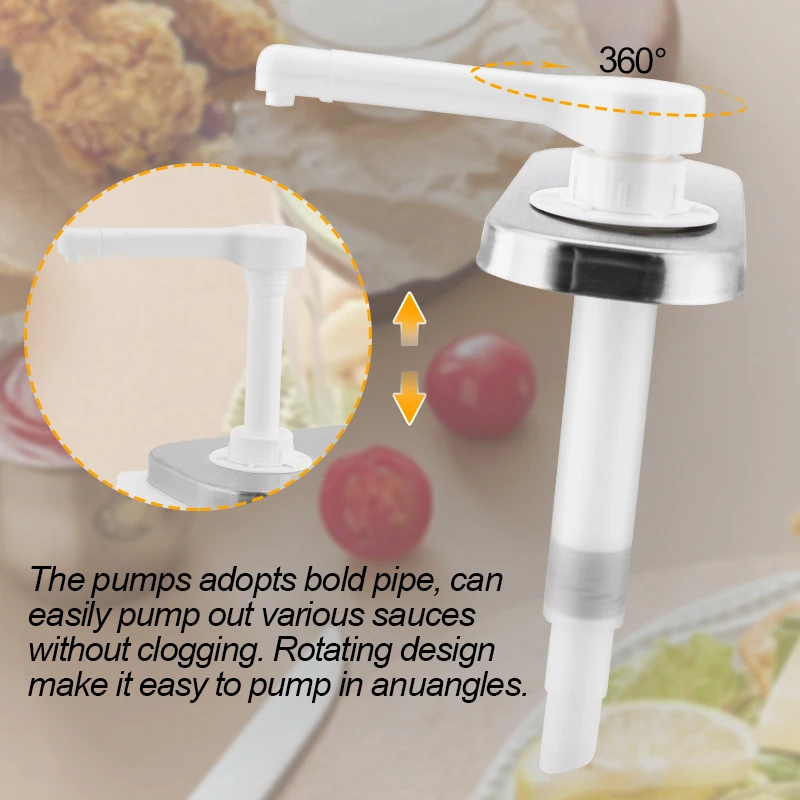 DaoSheng Wholesale 2 Heads Stainless Steel Tabletop Ketchup Condiment Pump Sauce Dispenser Hanging Sauce Dispenser Pump