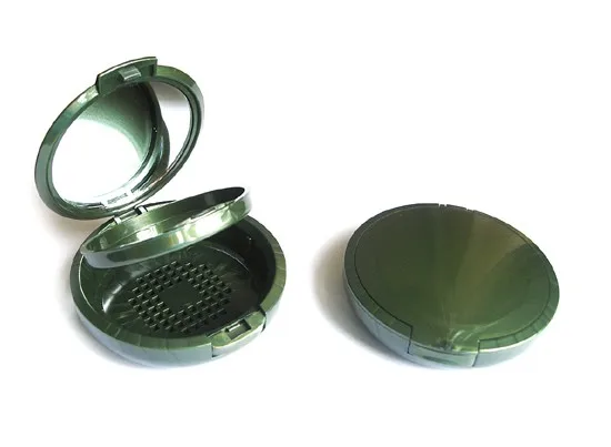 Novelty New Design Round Powder Container Double layer round compact box factory custom