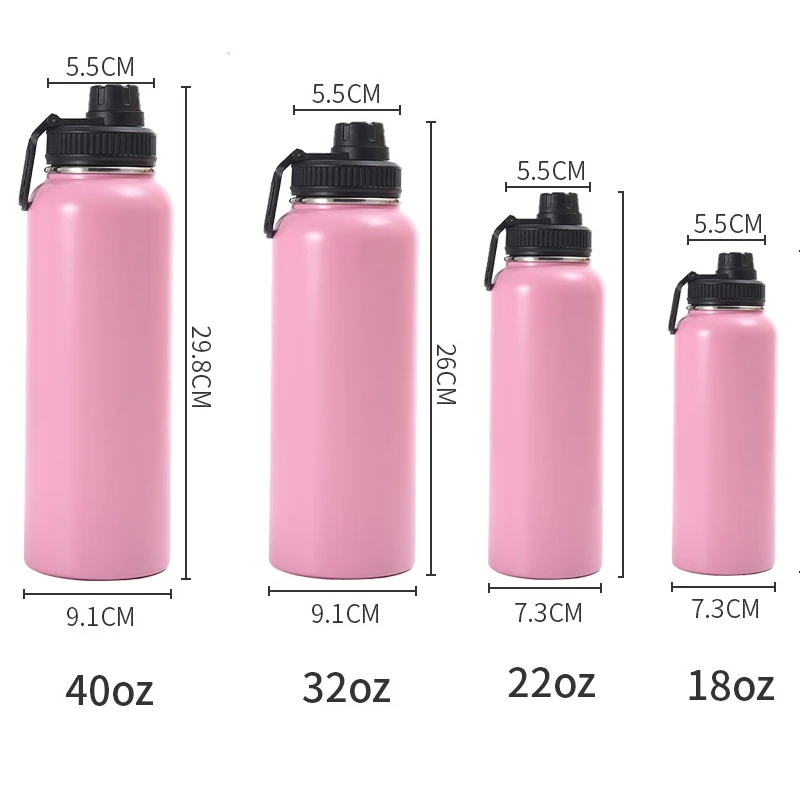 Customized color logo reusable gym sport metal bottles sublimation stainless steel vacuum flasks thermos water bottle