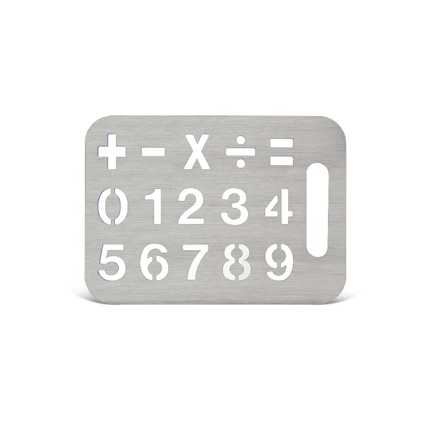 Custom Stainless Steel Portable Drawing Graffiti Template Vintage Metal Alphabet & Number Template Stencils