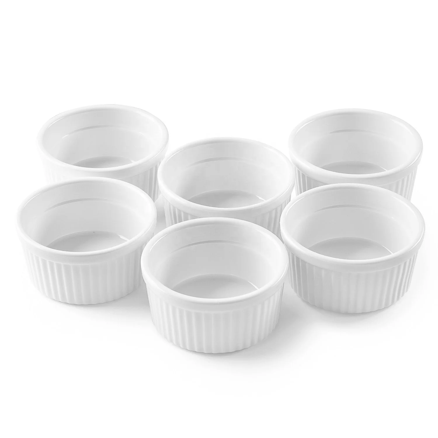 Wholesale White Ceramic Ice Cream Bowl Classic Porcelain Cake Baking Mold for Home Restaurant