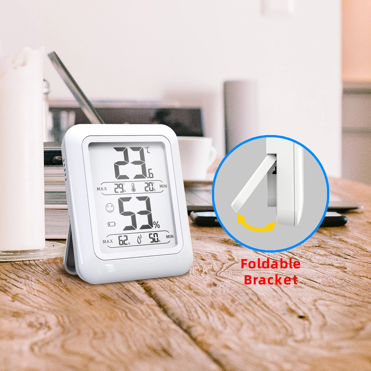 Mini indoor Weather StationTemperature Sensor Gauge LCD Display  Home Digital Thermometer Hygrometer