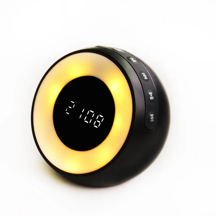 Digital FM Radio Table Alarmed Wake Up Sunrise Light White Noise Machine Alarm Clocks With BT Speaker
