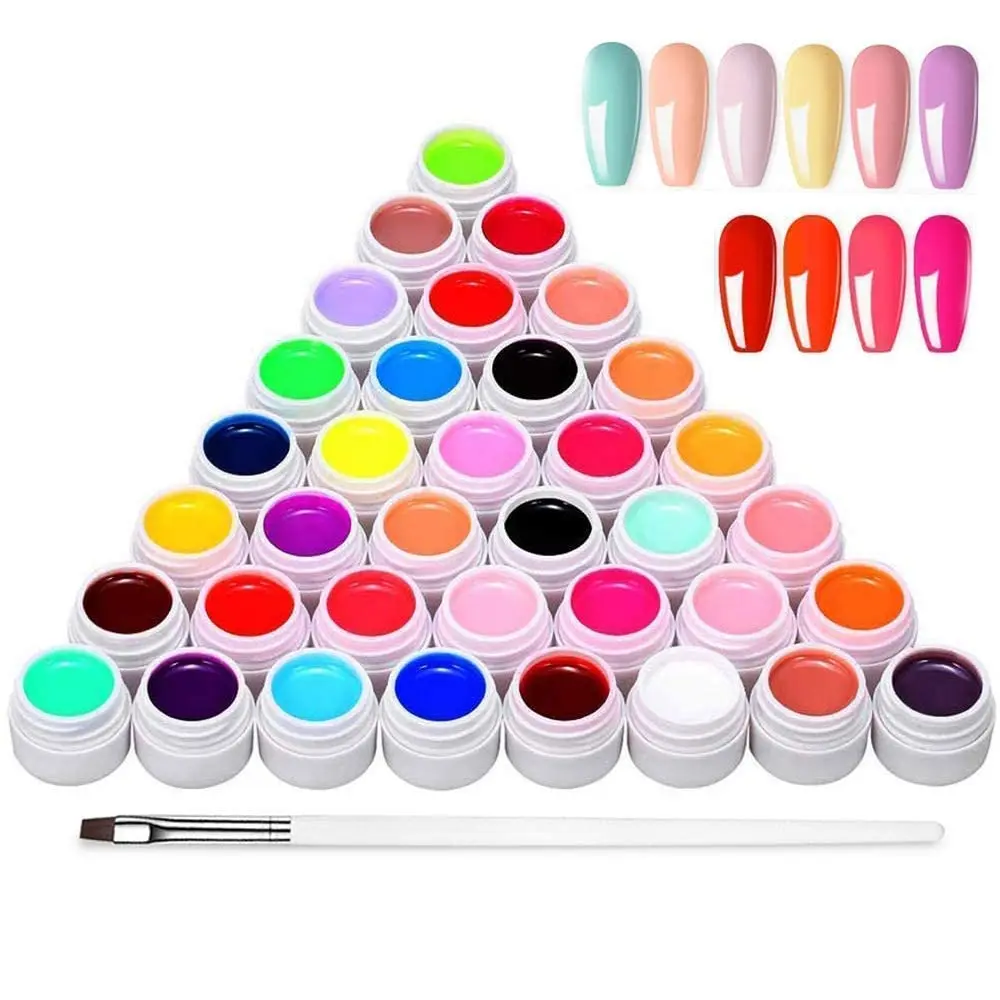 36 Colors DIY Painting Gel Polish Set with Nail Art Brush for Nail Art Paint Design Nail