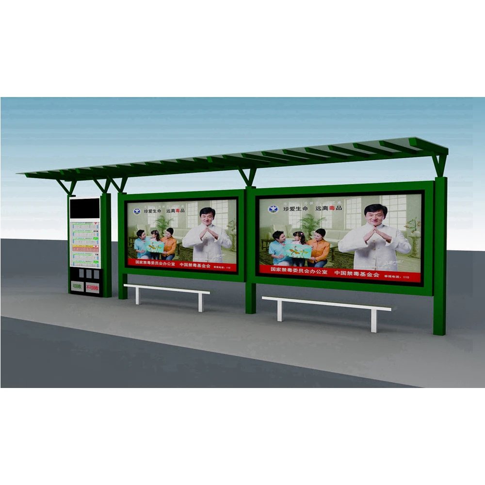 Outdoor Street Public Advertising Equipment Creative Bus Stop Bus Shelter with advertising board