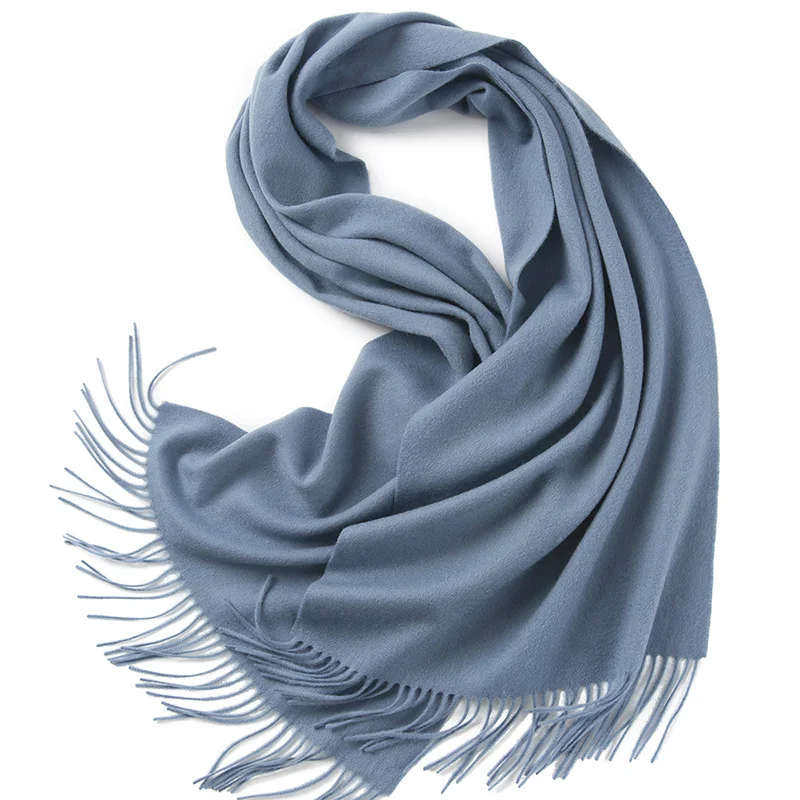 2023 Winter Scarf Wholesale Luxury Women woven Scarf Stoles Winter Solid Mufflers 100% Wool Scarf Throw for Ladies