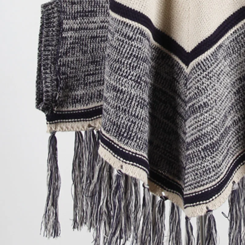 Wholesale 2020 latest fashion acrylic poncho shawl ethnic style ladies cape cardigans outdoor warm women poncho winter