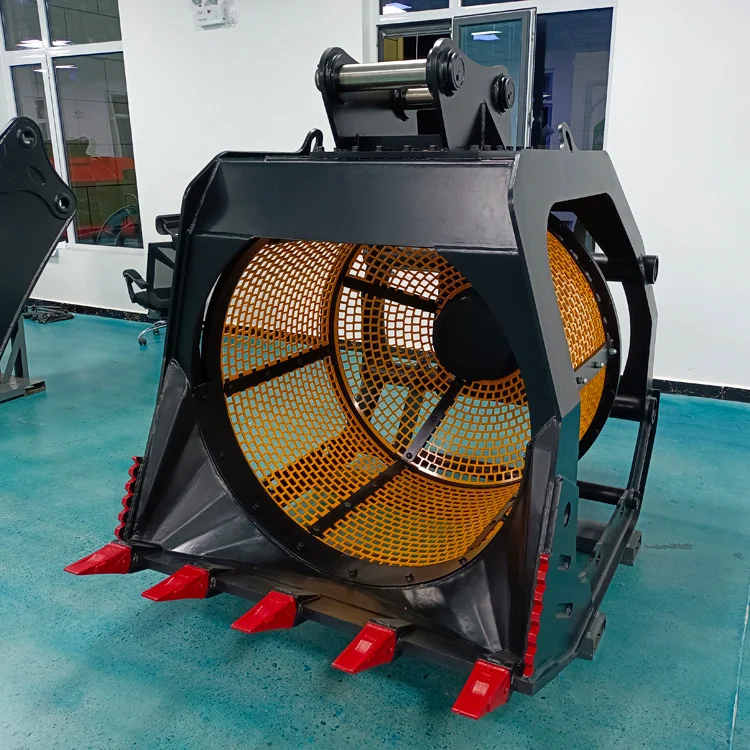 screening bucket for backhoe minimum sieved size of can be achieved is 20 mm with a maximum of 100 mm