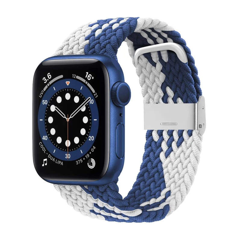  Для Apple Watch регулируемый плетеный ремешок для часов нейлоновый соло с пряжкой из нержавеющей стали наручные