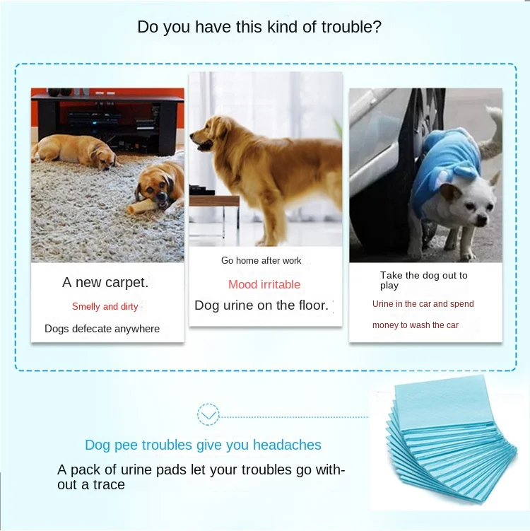 Wholesale Disposable Dog Training Diapers Deodorant Thickened Absorbent Paper Pee Pads Outdoor Use