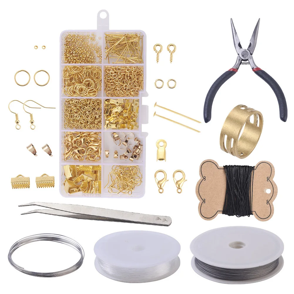 Wholesale Fashionable 600pcs/set Metal Earrings Making Accessories Kits for Women Girls Homemade Jewelry J0107