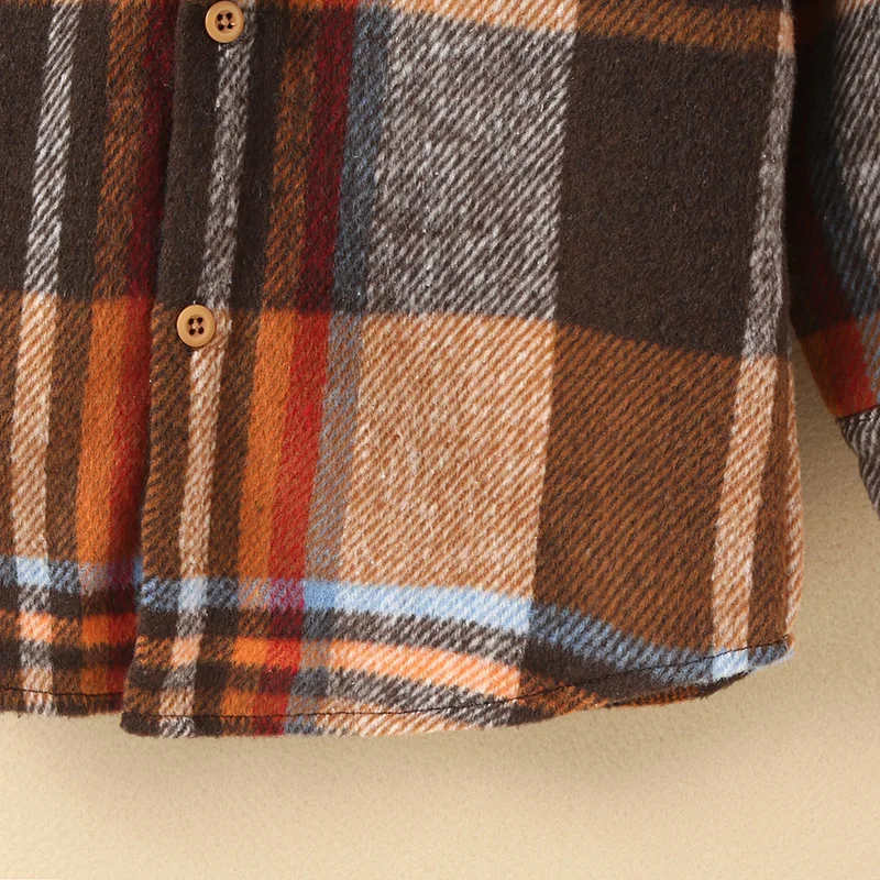 Winter fall kids plaid shirts unisex long sleeve children clothes fleece fashion girls flannel shirts wholesale