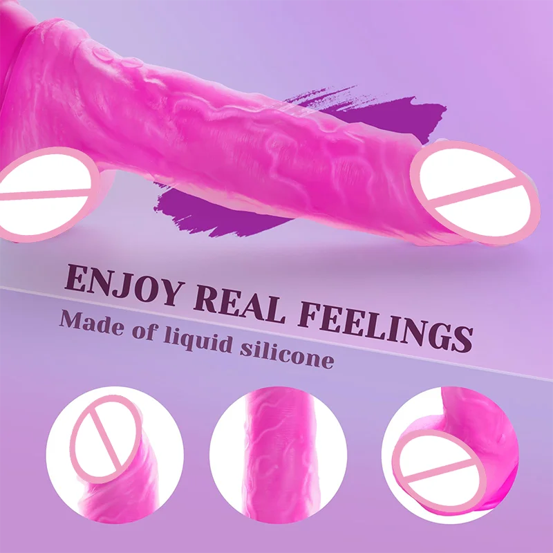 Remote Control Realistic Soft Penis Vibrating Dildo G-Spot Stimulation Heating Silicone Thrusting Dildo Vibrator for Women Men