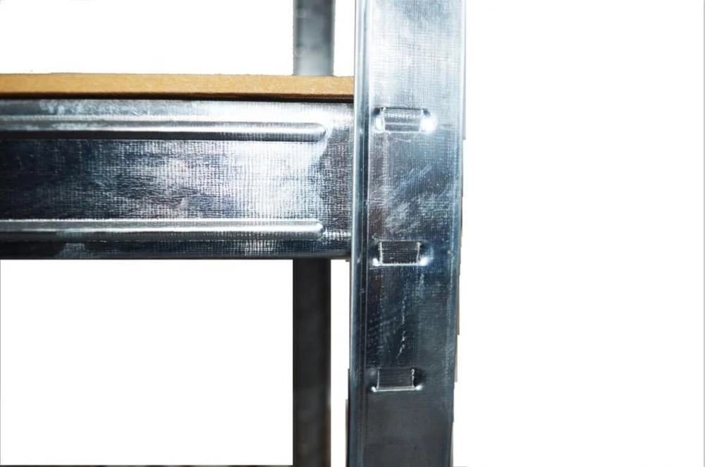 5 tiers 175KG/shelf Galvanized shelving beams with ridges