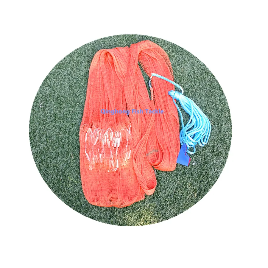 Wholesale 12ft weight 4kg Galvanized Steel Sinker Cast Net Throwing Bottom Pocket Cast Net Fishing Cast Net