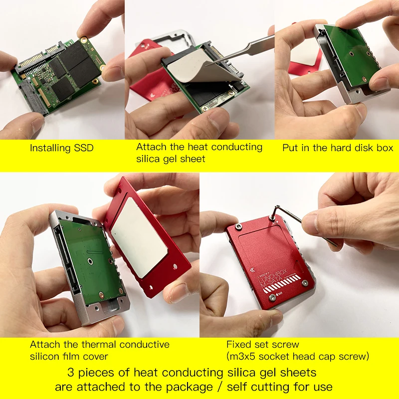 MSATA to SATA Enclosure, mSATA to 2.5 SATA Adapter with Case, 50mm Mini SATA SSD Hard Drive to 2.5 Inch SATA 3.0 Converter