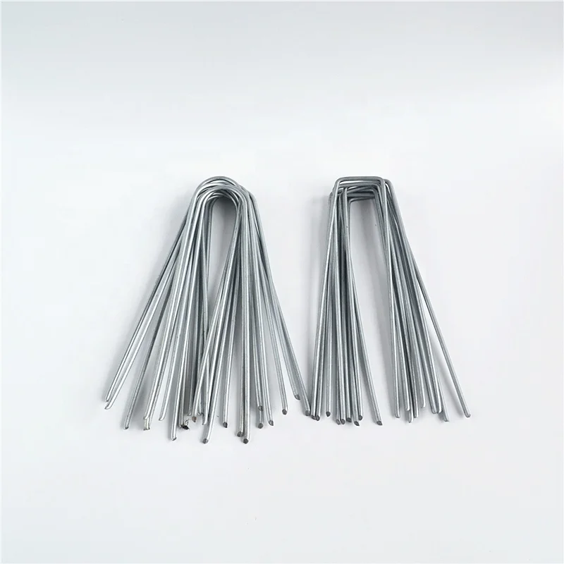 Drip Irrigation Tubing Hold Down 6 inch steel stake sod staple