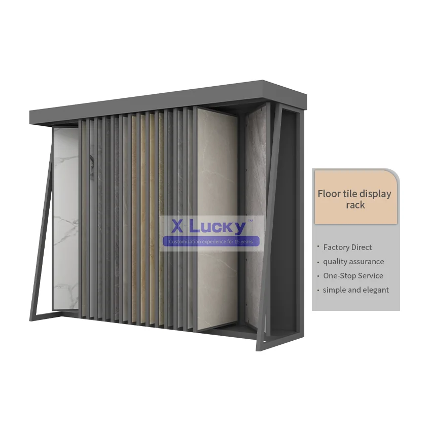 Cheap custom marble mdf metal pegboard display stand page turn metal counter display stand quartz stone display rack