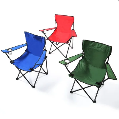 
500D Oxford folding camping chair with Arm Rest Cup Holder, Carrying Storage Bag outdoor Folding chair 