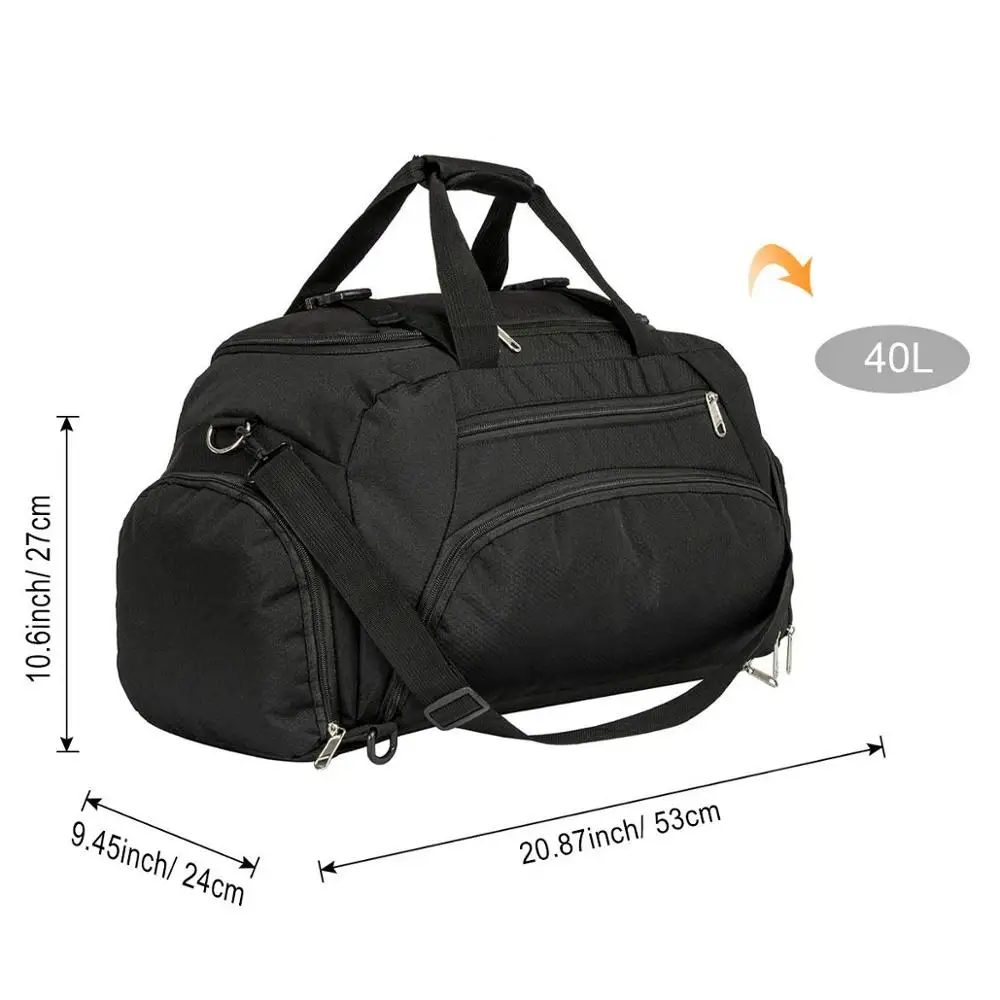 FREE SAMPLE Travel Duffle Bag Backpack with 2 Shoes Compartment for Women and Men Duffle Bag Large Size