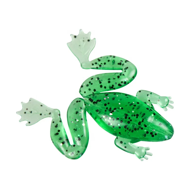 Soft frog soft bait Lure bait Bionic floating frog 1kg 3.5g long shot fishing black fish and bass soft plastic lures