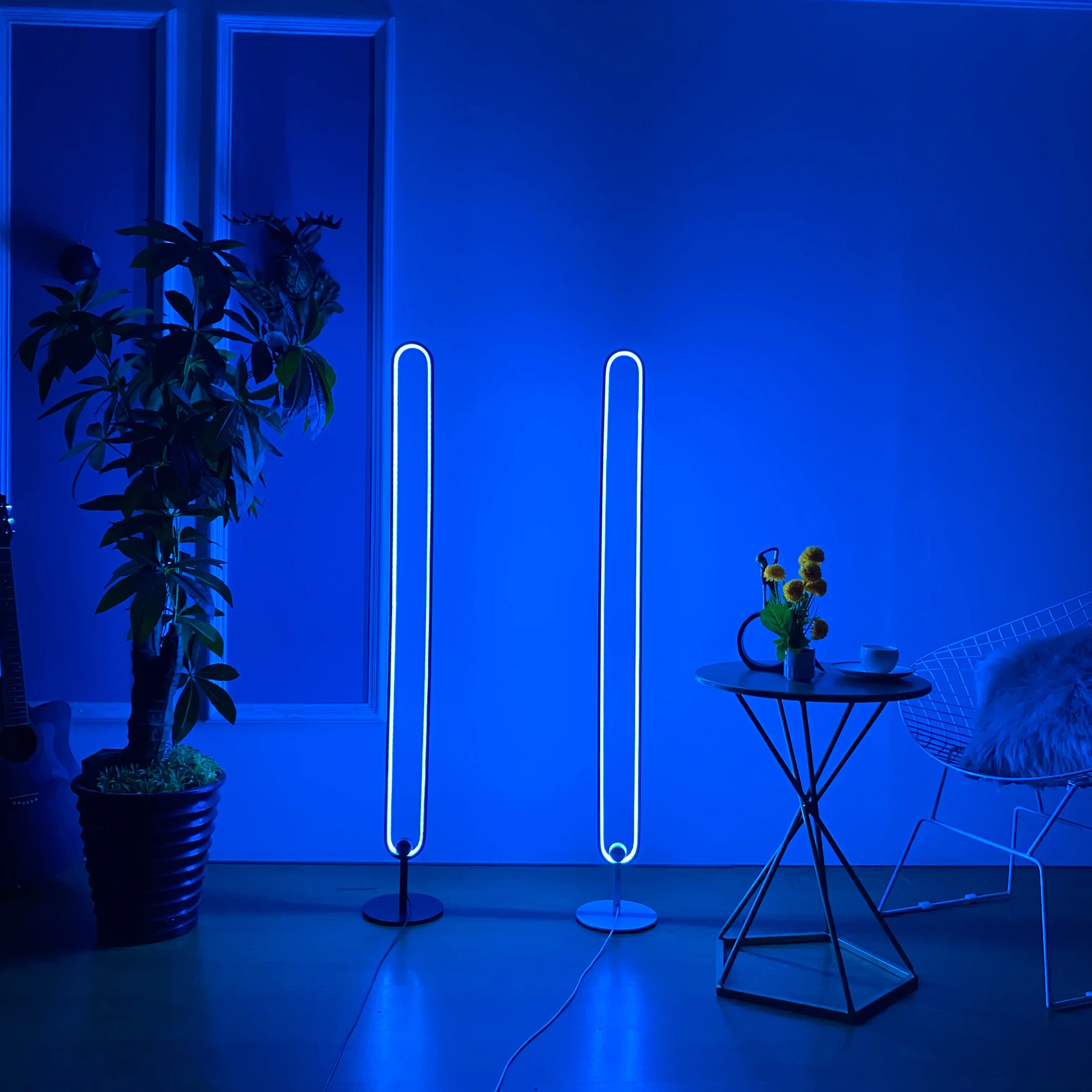 Chuse Современный дизайнерский rgb led свет дистанционное управление приложение круговой алюминиевый угловой напольный светильник минималистичный noen торшер