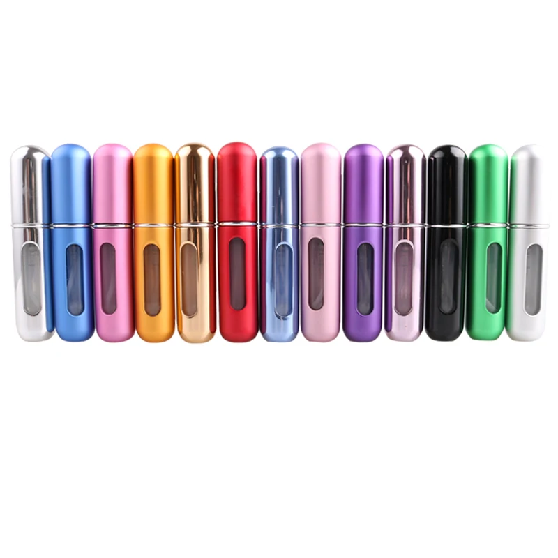 Hot sell Factory direct wholesale 5ml portable mini parfum travel pocket cute refillable perfume aluminum spray bottle