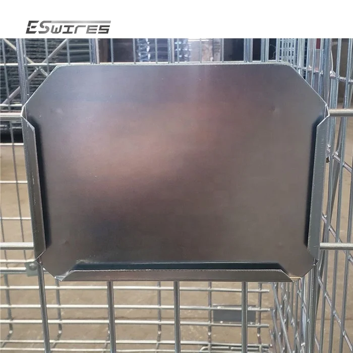 Customized Warehouse Stackable Storage Galvanized Durable Metal Steel Folding Mesh Baskets