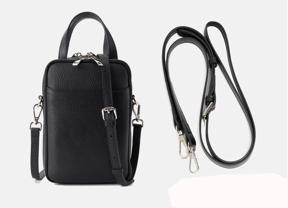 Top selling high end quality multi function Crossbody bag women leather shoulder bag  with double zipper pocket