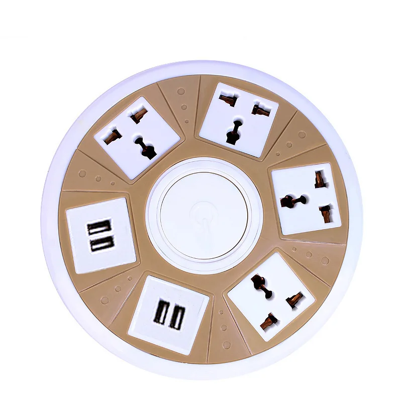 Mini Round Shape Power Usb Charging Socket Multifunctional Extension Socket With Eu Plug And Extension Cord