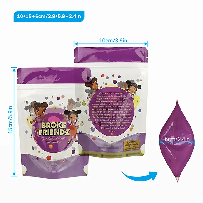 Low Moq Custom Digital Printed Laminated Food Pouch Packaging Clear Resealable Stand Up Zipper Bag With Transparent Window