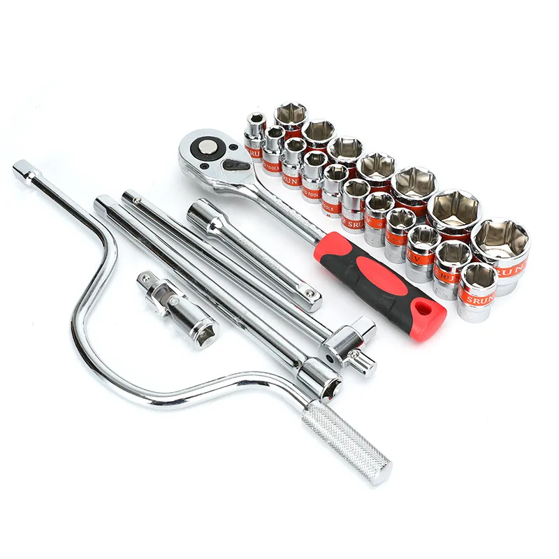 24pc 1/2'inch Auto Repair Hand Tool Include Spark Plug Deep Socket Tools Set And Wrench