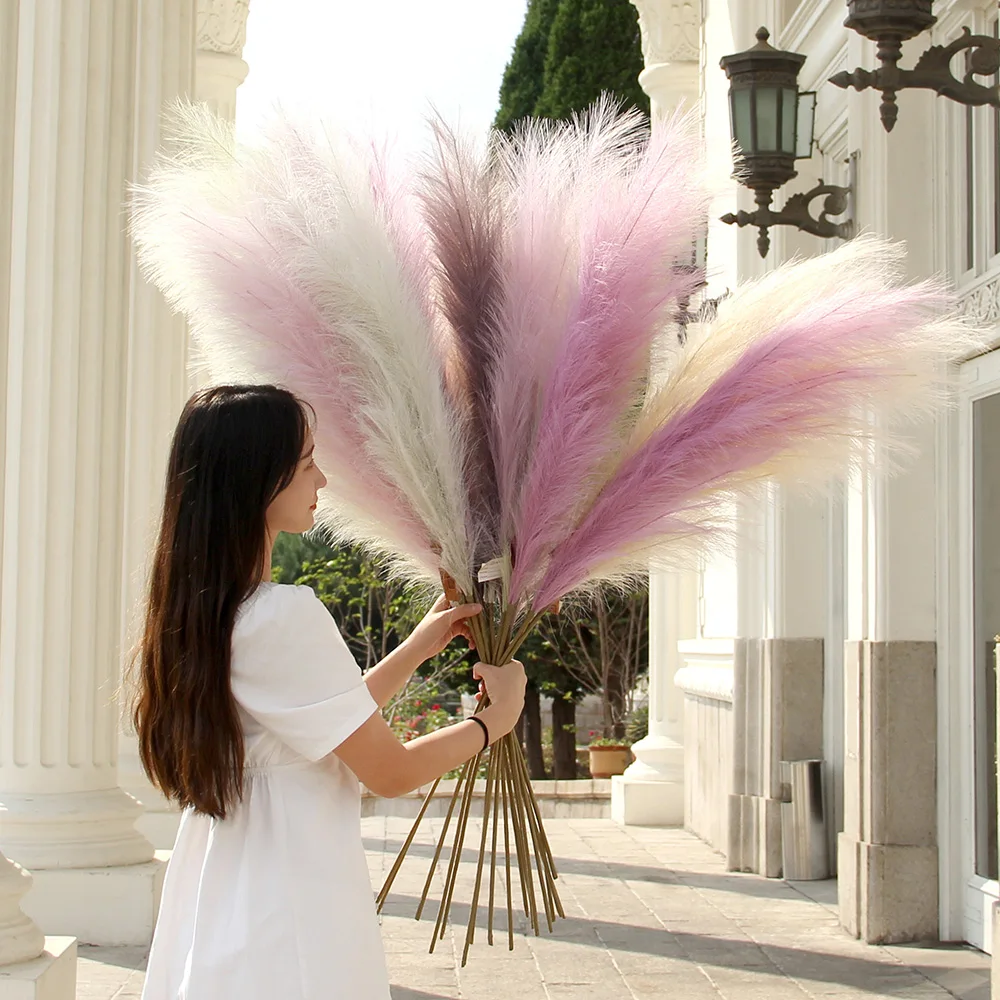 Pampas Grass 80Cm Cortaderia Selloana Silk Faux Pampas Grass Phragmites Communis Pampas Bouquet