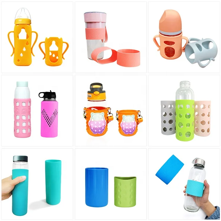 Factory Custom Logo Heat Insulation Glass Bottle Mason Sleeve Jar Silicone Sleeve For Mason Jar