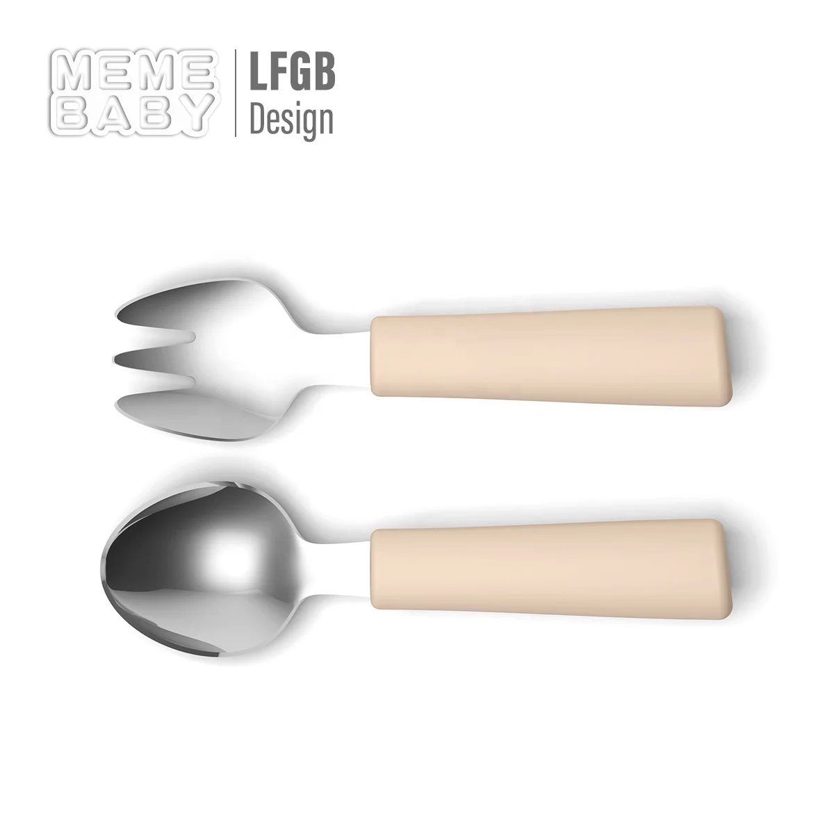 LFGB Silicone Spoons and Forks Set Cutlery 2020 Custom Food Fruit Eco BPA Free Stainless Steel New Baby Infant Toddler Kid