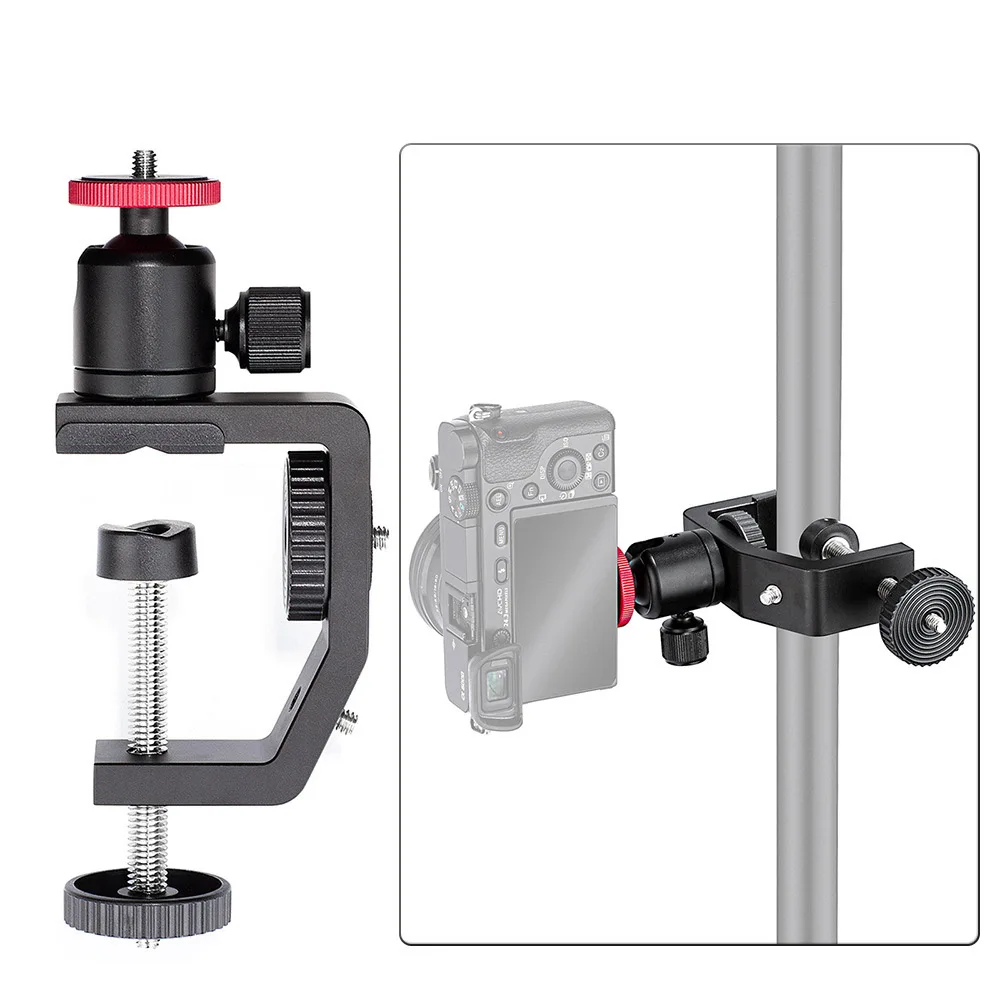 Universal LCD Monitors Desk C-Clamp With 1/4 Thread Hole For Desktop Mount Holder Flash Lighting Desks Carts Benches Worktables