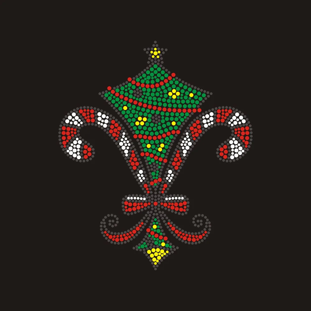 Christmas Designs Rhinestone Heat Transfer Wholesale Custom Iron on Heat Transfer Rhinestone