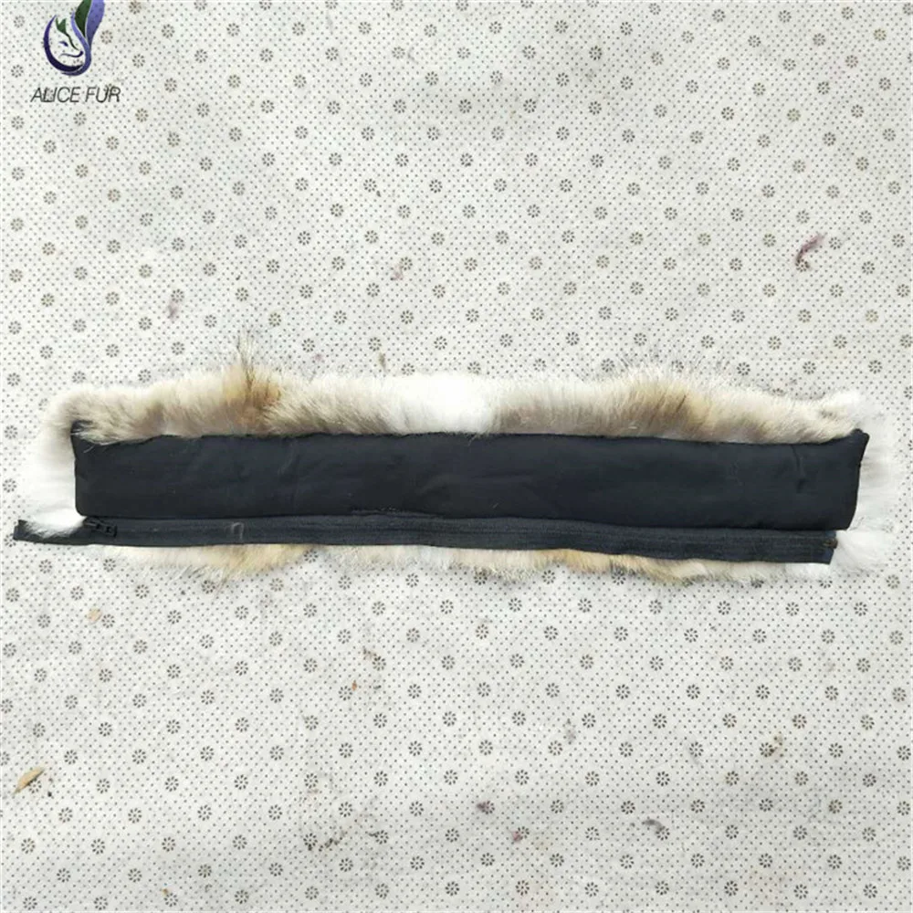 High quality Natural Coyote fur hood trim real genuine wolf fur collar trim strips for dow jackets