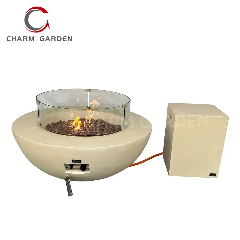 CE Certificated 55000 BTU Outdoor table fire Decoration Table Gas Fireplace Portable Cement Fire Pit Bowl Table