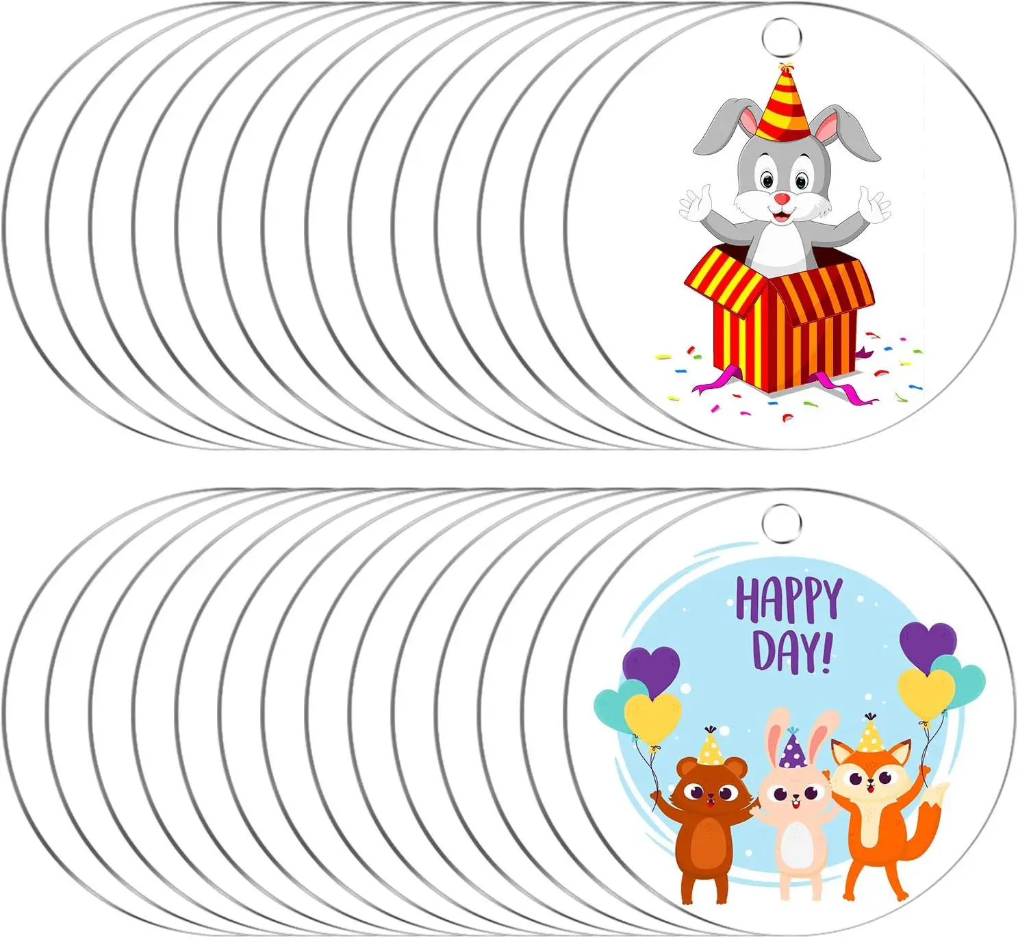 Wholesale Blank Christmas Gift Display White Christmas Acrylic Round Ornaments