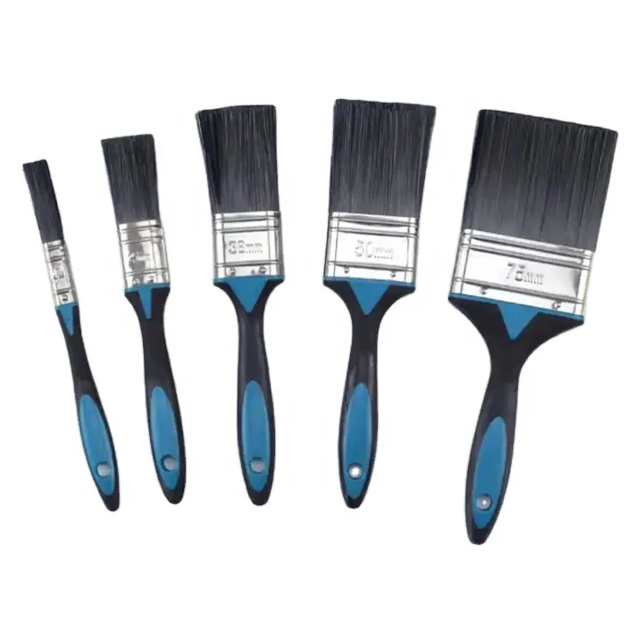 Industrial DIY Grade Various TPR Plastic Rubber Handle Paint Brushes Natural Bristles Wall Polishing Customizable OEM Supported