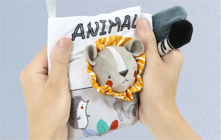 Visual gray tail cloth book for infants can be chewed three-dimensional book early education cloth book for sale