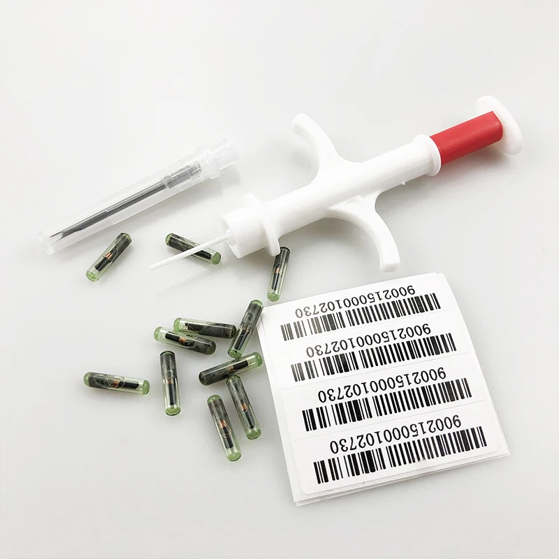 Microchip for Injection Used for RFID Implantable Label  1.4x8mm glass tube 134.2khz fdx-b pet dog nfc implant rfid syringe