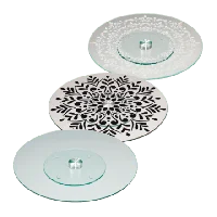 rotating tempered glass lazy susan cake turntables
