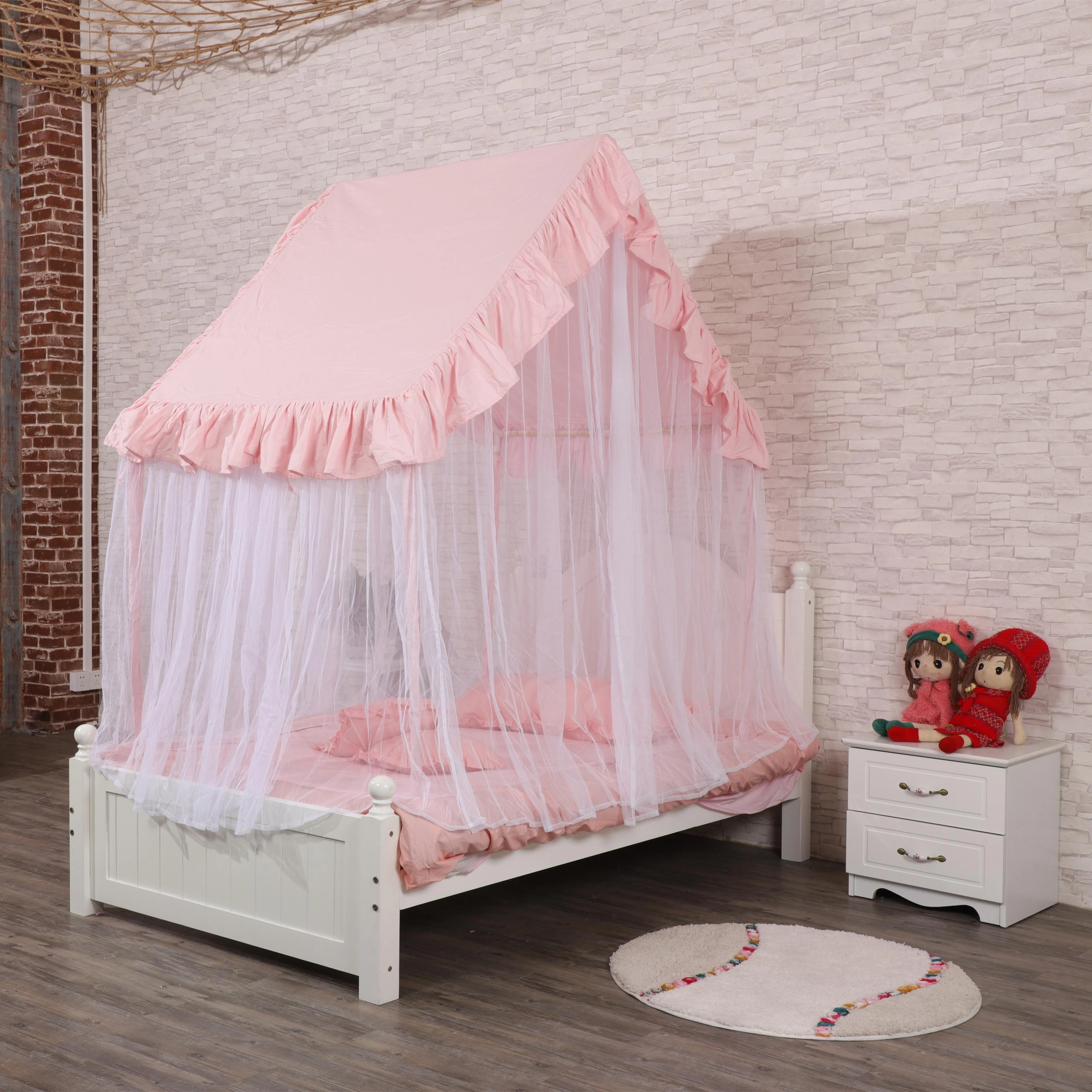 High Quality Knitted Canvas Princess Tent for Kids Mosquito Net with Polyester Filling Foldable for Outdoor Play House