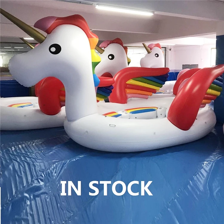 Extra Large Pool Float Island 6 Person Unicorn Floating Island Inflatable lounge Water Float