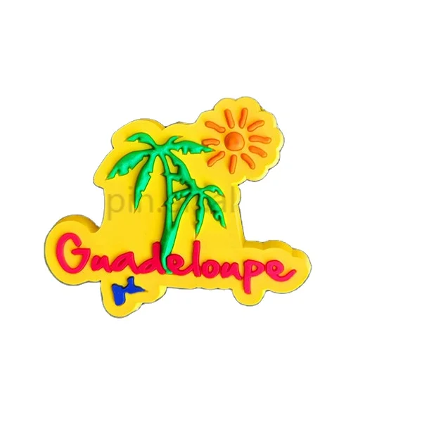 
pretty design logo with soft enamel yellow color customized souvenir Soft PVC fridge magnet 